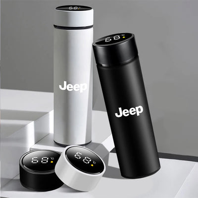 Car Stainless Steel Smart Thermos Mug Thermos LED Display Temperature For Jeep Renegade Patriot Wrangler Cherokee Compass Trail - LKBA