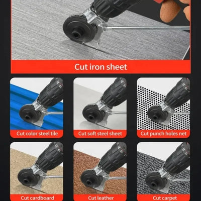 Electric Drill Refitting Plate Shears Effortlessly Cut Through Stainless Steel, Aluminum & Iron Sheet - LKBA