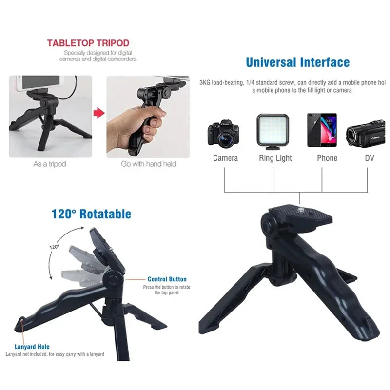 Smartphone Vlogging Kit with Tripod Phone Holder Mini Microphone LED Fill Light - LKBA