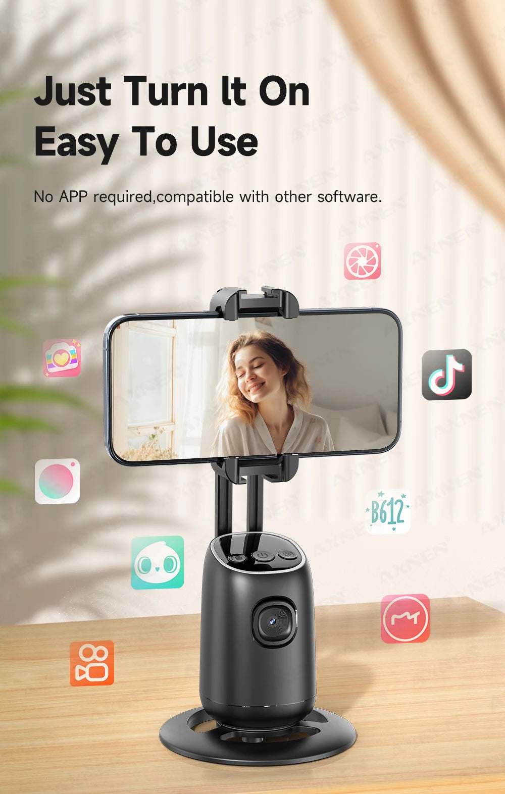 360°Rotating P05 AI Face Tracking Desktop Gimbal Stabilizer Intelligent Follow Shoot Gesture Control - LKBA