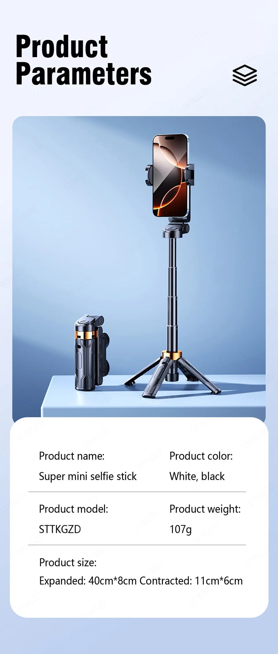 Super Mini Selfie Stick Phone Holder Shooting Bluetooth Remote for Live Broadcast - LKBA