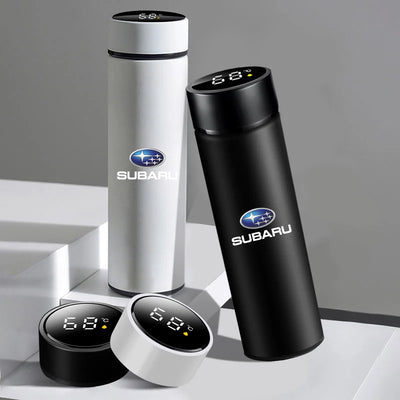 1Pcs Car Smart Thermos Bottle With Temperature Display Coffee Cup For Subaru WRX STI Forester Tribeca Levorg Impreza XV Outback - LKBA