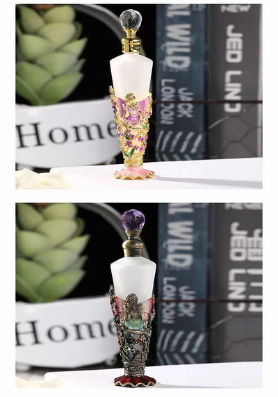 25ml Vintage Essential Oil Dropper Stick Bottle Middle East Style Mental Engrave Refillable Perfume Container Delicate Dispenser - LKBA