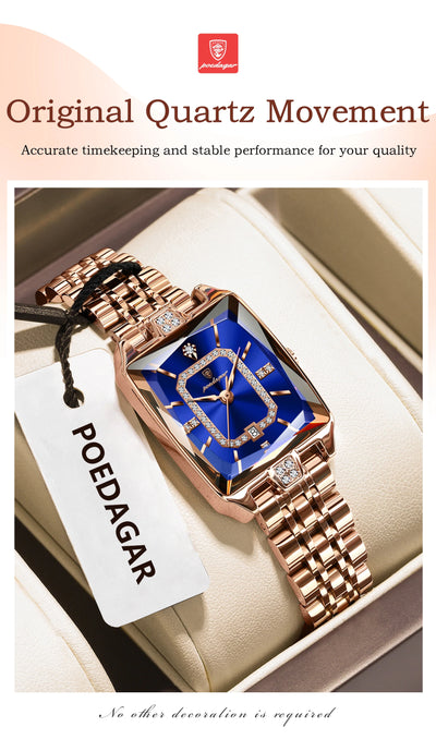 POEDAGAR Luxury Casual Ladies Watch Stainless Steel Waterproof Date Fashion Woman Wristwatch High Quality Quartz Women's Watches - LKBA