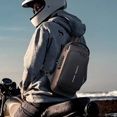 New Brand Designer Men Crossbody Bag PU Leather Classic Anti-Theft Shoulder Bag Chest Bag Multifunctional for Men - LKBA