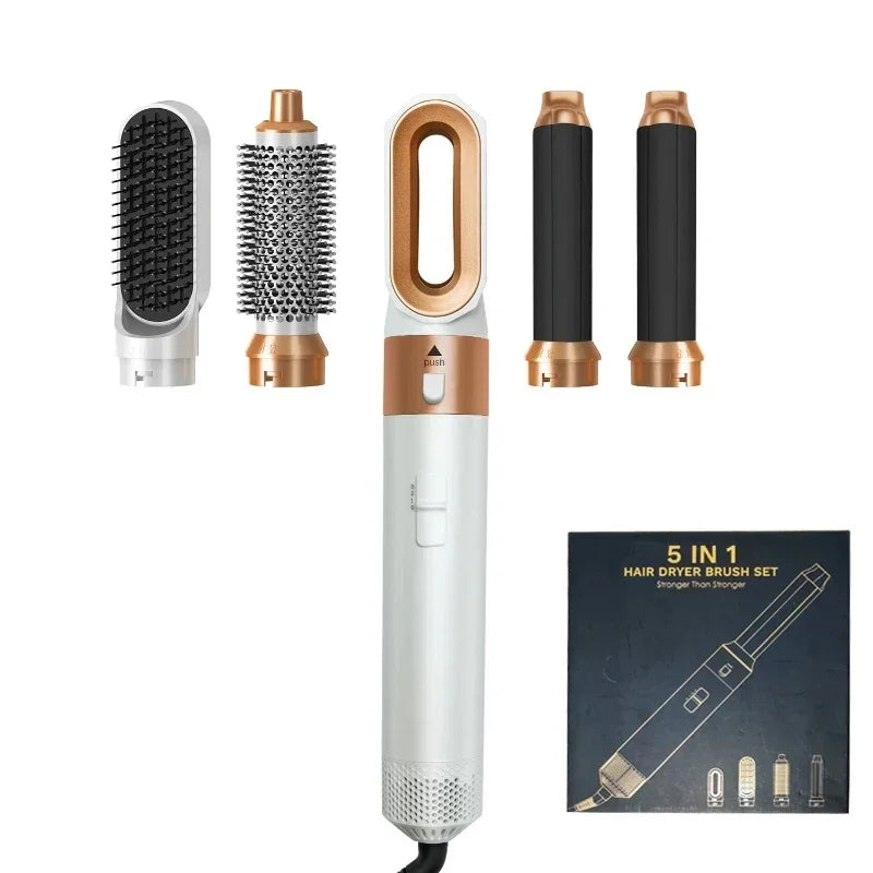 5 in 1 Hair Dryer Brush Hot Comb Set Professional Curling Iron Hair Straightener Styling Tool for Professional Hair Dryer - LKBA