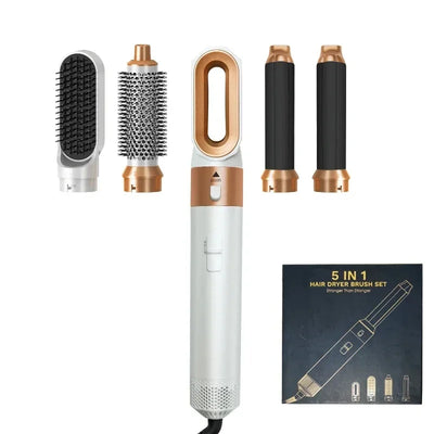 5 in 1 Hair Dryer Brush Hot Comb Set Professional Curling Iron Hair Straightener Styling Tool for Professional Hair Dryer - LKBA