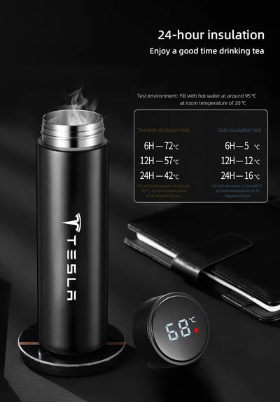 Coffee thermos leak proof car vacuum bottle travel portable thermos cup For Tesla Model 3 Y S X Cybertruck Juguete Roadster - LKBA