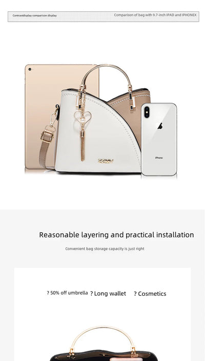 Trendy High-end Feel Women's Shoulder Bag 2021 New Color Blocking Large Capacity Fashionable Single Shoulder - LKBA