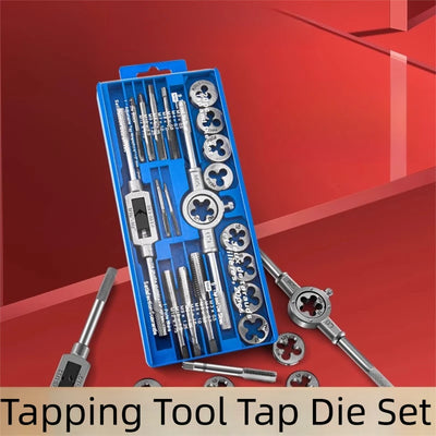 Hand Tap and Die Set with Handle for Thread Repair Rethreading Screws Combination Tool Kit Manual Socket Wrench Thread Repair - LKBA