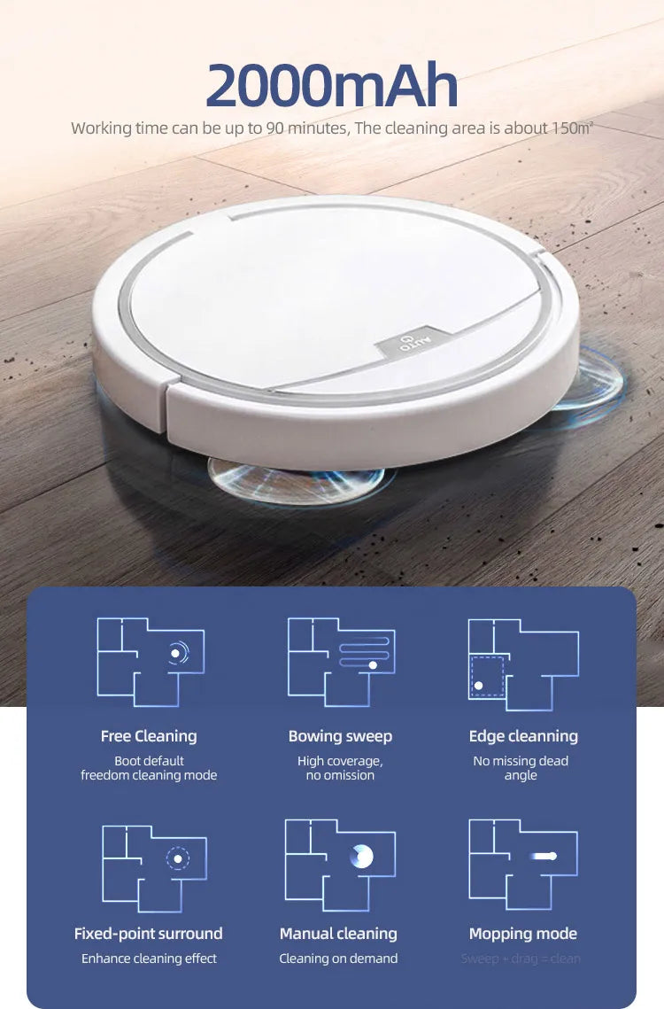 Automatic App Control Vacuum Cleaner Household Floor Sweeper Water Tank Wet Dry Electric Mop Robot Vacuum Cleaning Machine - LKBA