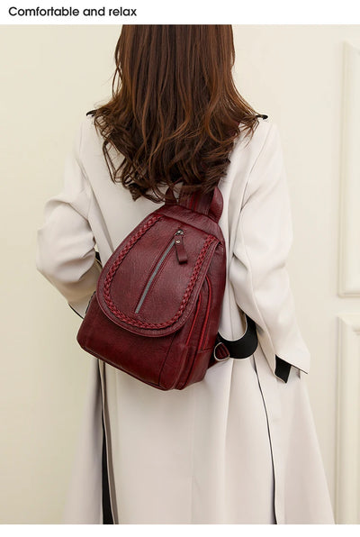 Soft leather shoulder bag for women 2025 new fashionable mini shopping backpack chest bag casual versatile diagonal cross bag - LKBA