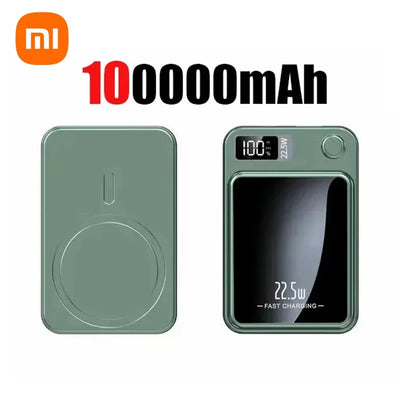 200000mAh Magnetic Power Bank Wireless Fast Charger for Mag safe Portable Auxiliary Battery - LKBA