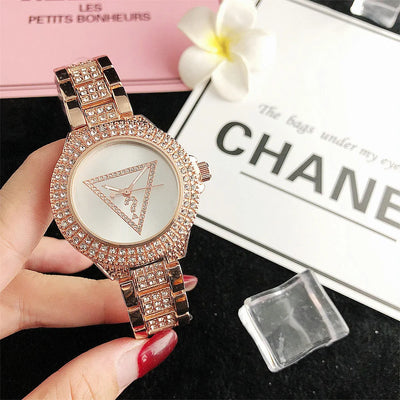 Alloy Steel Bar Inlaid Diamond Watch, Japanese Movement Watch, Fashionable Waterproof Watch, Quartz Watch, Korean Version Fashio - LKBA