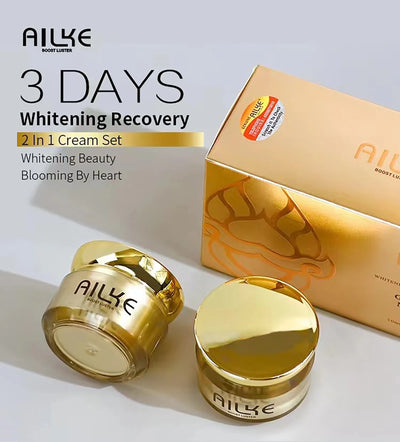 AILKE Lightening Facial Skin Care Cream With Glutathione, Reduce Dark Spots, Improve Dull Skin, Moisturizing Face Clean Set - LKBA