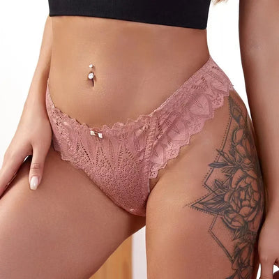 Women's Sexy String Panties Lace Thongs Lingerie Intimates Woman T-back Soft T-panties Designed Tangas Mujer - LKBA