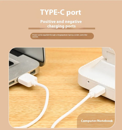 LED double-head desk lamp, 3-level dimmable touch night light, USB rechargeable, eye-protection, foldable bedside reading desk - LKBA