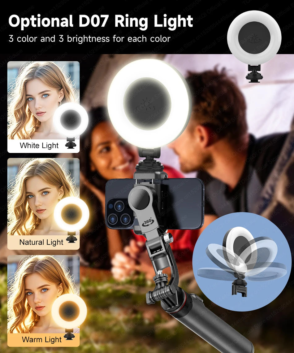 C22 AI Face Tracking Handheld Gimbal Stabilizer 360° Rotation Shoot Selfie Stick Tripod - LKBA