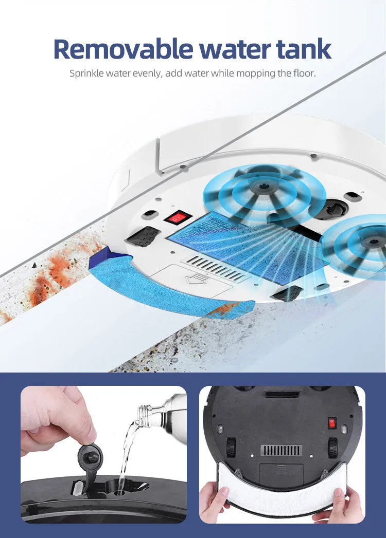 Automatic App Control Vacuum Cleaner Household Floor Sweeper Water Tank Wet Dry Electric Mop Robot Vacuum Cleaning Machine - LKBA