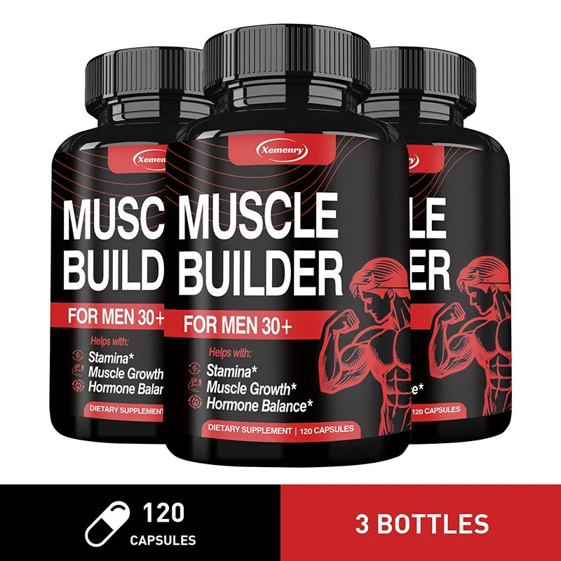 Muscle Builder for Men 30+ - Boosts Muscle, Strength and Endurance, Supports Hormone Balance - LKBA