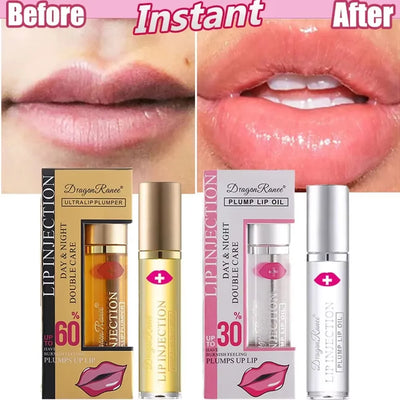 Instant Volumising Lip Plumper Oil Lip Enhancer Lip Gloss Plumping Serum Moisturizing Anti-Wrinkle Lipstick Sexy Lip Care Makeup - LKBA