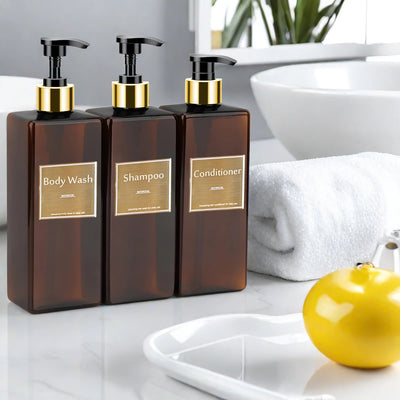 Shower Soap Dispenser Set Refillable Shampoo and Conditioner Bottle for Bathroom Kitchen Dish Soap - LKBA