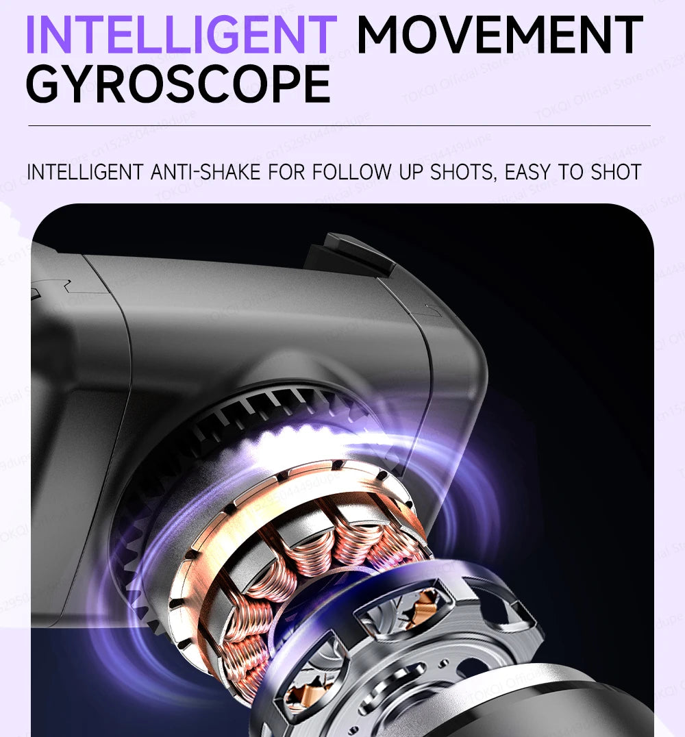C22 AI Face Tracking Handheld Gimbal Stabilizer 360° Rotation Shoot Selfie Stick Tripod - LKBA