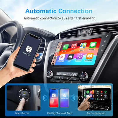 Wireless Carplay Adapter Android Auto Wireless Smart Dongle 2in1 For Volvo Benz Audi Kia Hyundai VW Mazda Cadillac MG Peugeot - LKBA