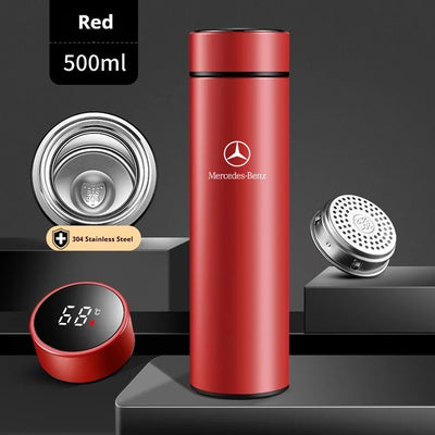 Car Vacuum Cup Thermos Mug Temperature Display Coffee Cup Mercedes-Benz A C E S Class A35 A45 C43 CLA CLS GLA GLC GLK ML SL Vito - LKBA