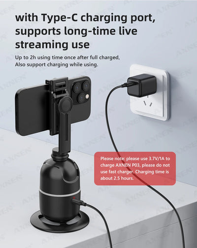 Auto Face Tracking Desktop Gimbal Intelligent Rotating Holder for Mobile Phone - Option Wireless Remote Selfie Smartphone Tripod - LKBA