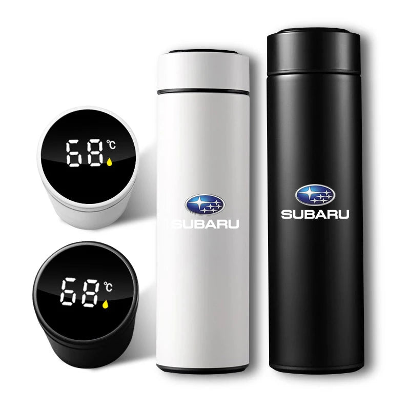 1Pcs Car Smart Thermos Bottle With Temperature Display Coffee Cup For Subaru WRX STI Forester Tribeca Levorg Impreza XV Outback - LKBA