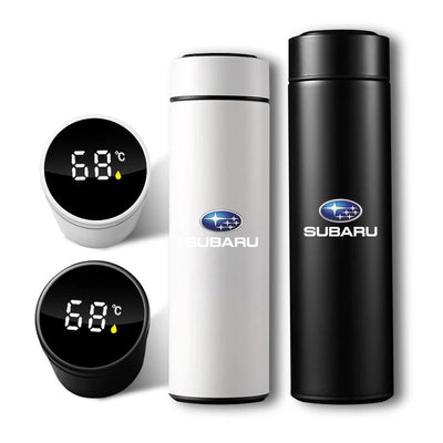 1Pcs Car Smart Thermos Bottle With Temperature Display Coffee Cup For Subaru WRX STI Forester Tribeca Levorg Impreza XV Outback - LKBA