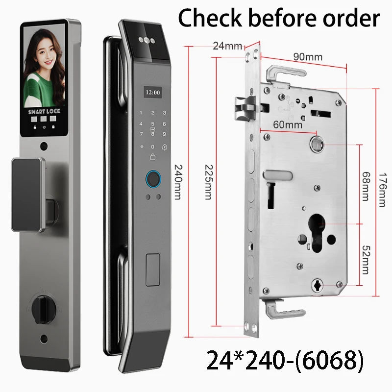XSDTS Wifi Tuya APP Face Recognition Smart Door Lock with Camera Video Call Voice Intercom Digital Door Lock Automatic Door Lock - LKBA