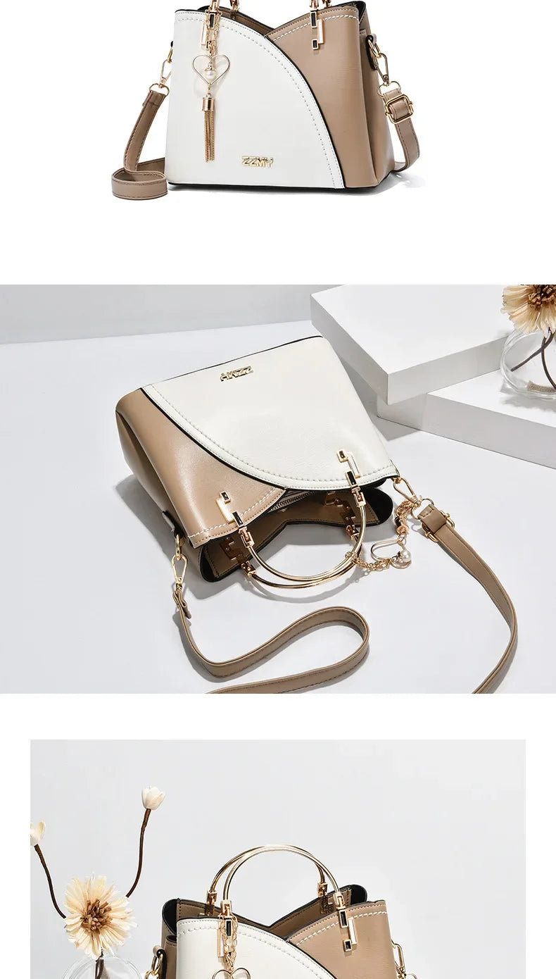 Trendy High-end Feel Women's Shoulder Bag 2021 New Color Blocking Large Capacity Fashionable Single Shoulder - LKBA