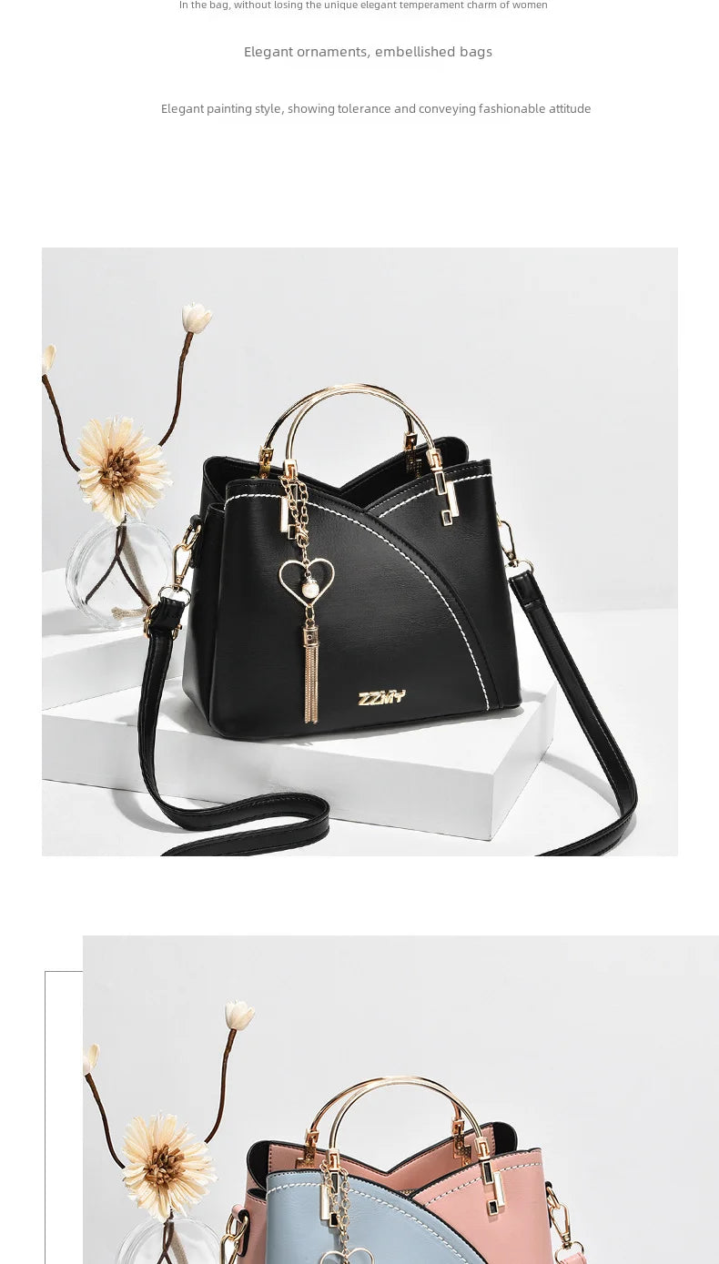 Trendy High-end Feel Women's Shoulder Bag 2021 New Color Blocking Large Capacity Fashionable Single Shoulder - LKBA