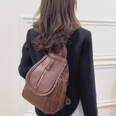 Soft leather shoulder bag for women 2025 new fashionable mini shopping backpack chest bag casual versatile diagonal cross bag