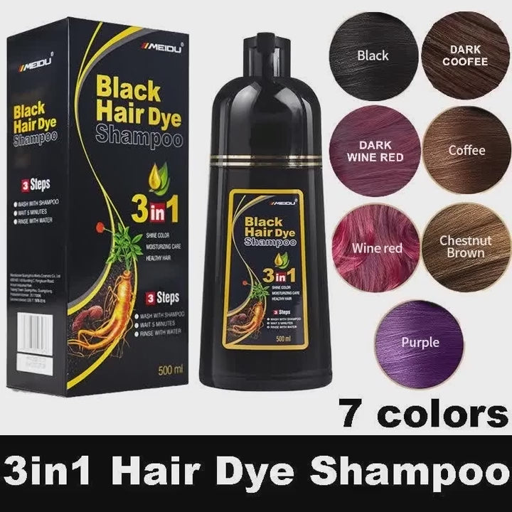 100ml/500ml Hair Dye Shampoo 3in1 Darkening Hairs Instant Gray To Black Polygonum Multiflorum Natural Coloing Cover Men Women