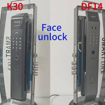 Tuya APP Smart Life APP Control Voice Intercom Smart Lock 3D Face Recognition Fingerprint Password Smart Door Lock with Camera