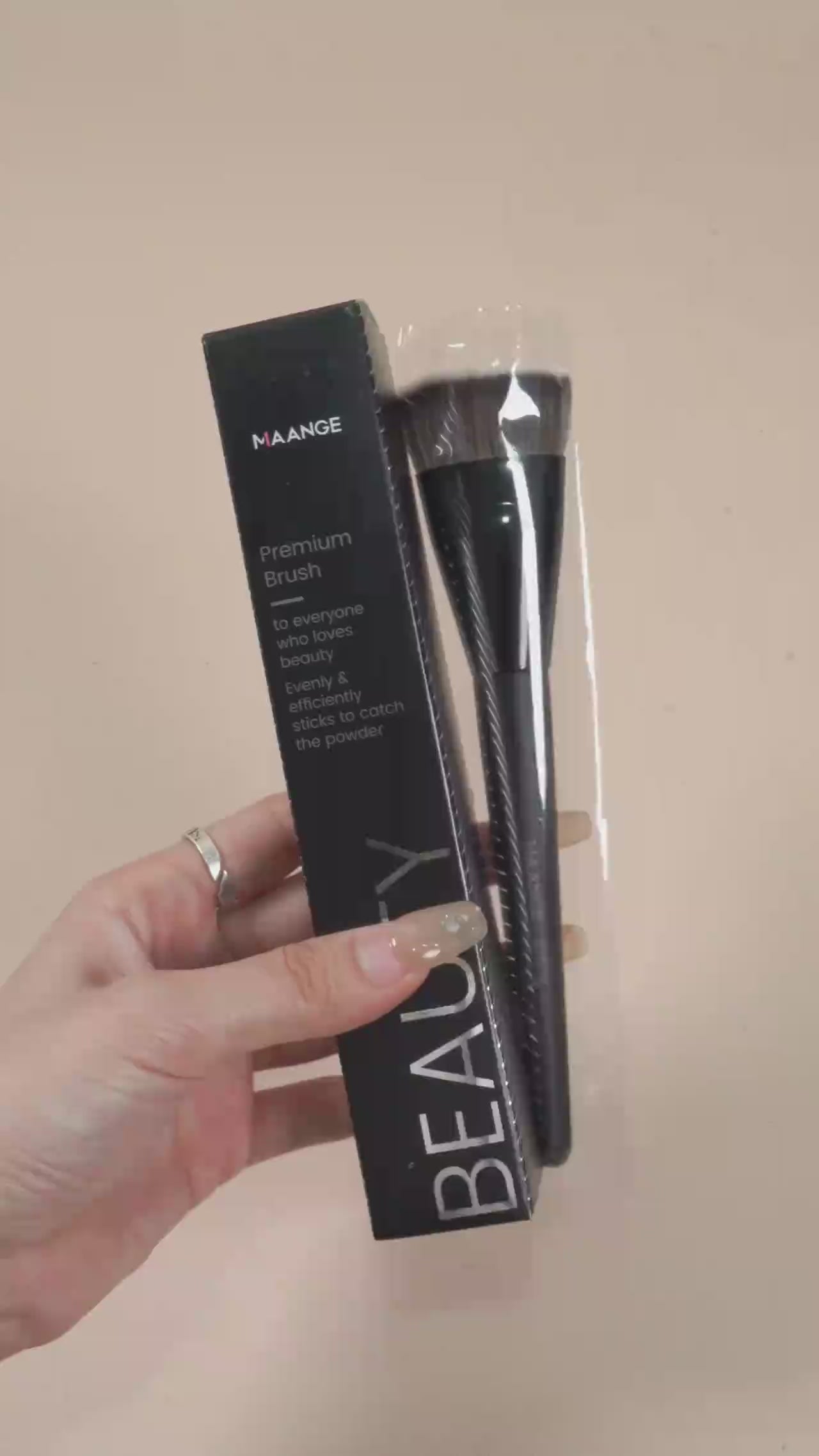 Single Flat Round Tube Flat Head Foundation Brush with Box Powder Blush Concealer Makeup Brush Skin