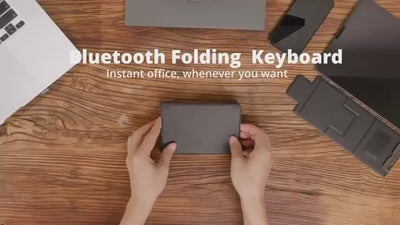 Bluetooth Foldable Keyboard With Touchpad Rechargeable Folding Keyboard with Large Touchpad Tri-Folding Ultra Slim Keyboard