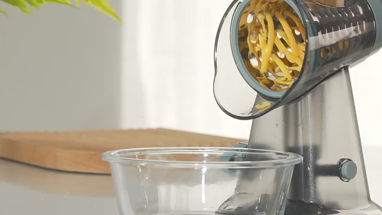LMETJMA 3 in 1 Rotary Cheese Grater Versatile Manual Vegetable Slicer Peanut Nuts Grinder Cheese Vegetable Shredder Clear JT242