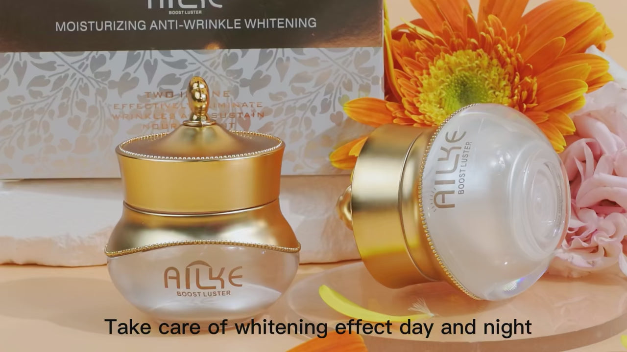 AILKE Whitening Anti-wrinkle Freckle Face Cream With Collagen Hyaluronic Acid Rose Skin Care Women Korean Facial Moisturizer Set
