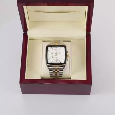 BINBOND Luxury Square Sport Man Wristwatch Waterproof Luminous Chronograph Quartz Men's Watches Stainless Steel Men Watch Reloj