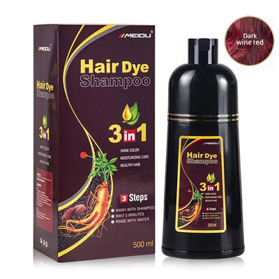 30ml/500ml 3-in-1 Quick Hair Dye Shampoo Natural Black Herbal Hair Dye Moisturizes Mild Hair Dye Conditioner Hair Care Products - LKBA